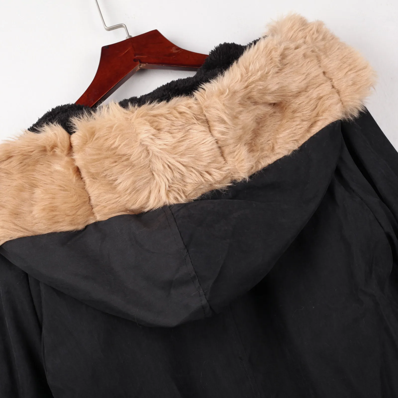 Женские зимние теплые парки флисовая джинсовая куртка с капюшоном пальто из