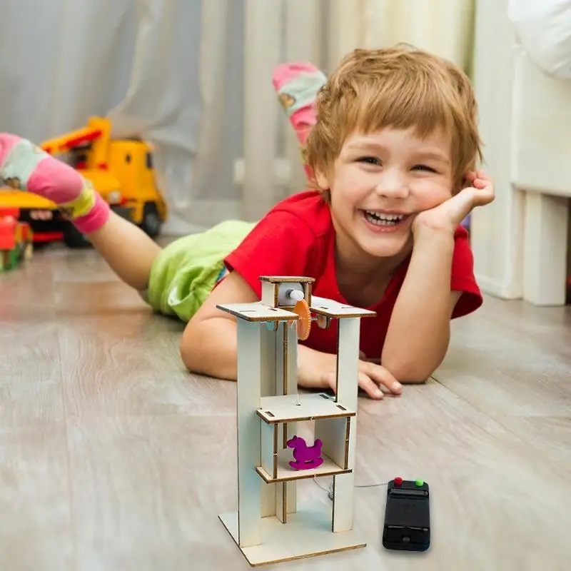 DIY Montieren Elektrisch Lift Aufzug Kinder Experiment Material Set Spielzeug ✨ 