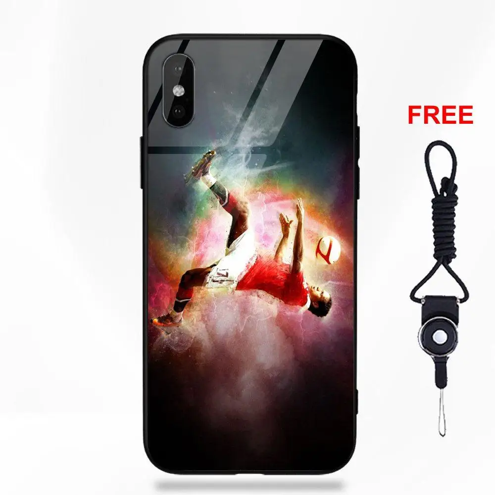 Omdnwd для Apple iPhone 5 5C 5S SE 6 6S 7 8 Plus X XS Max XR Силиконовый ТПУ оправа закаленное стекло популярный горячий Спорт Футбол