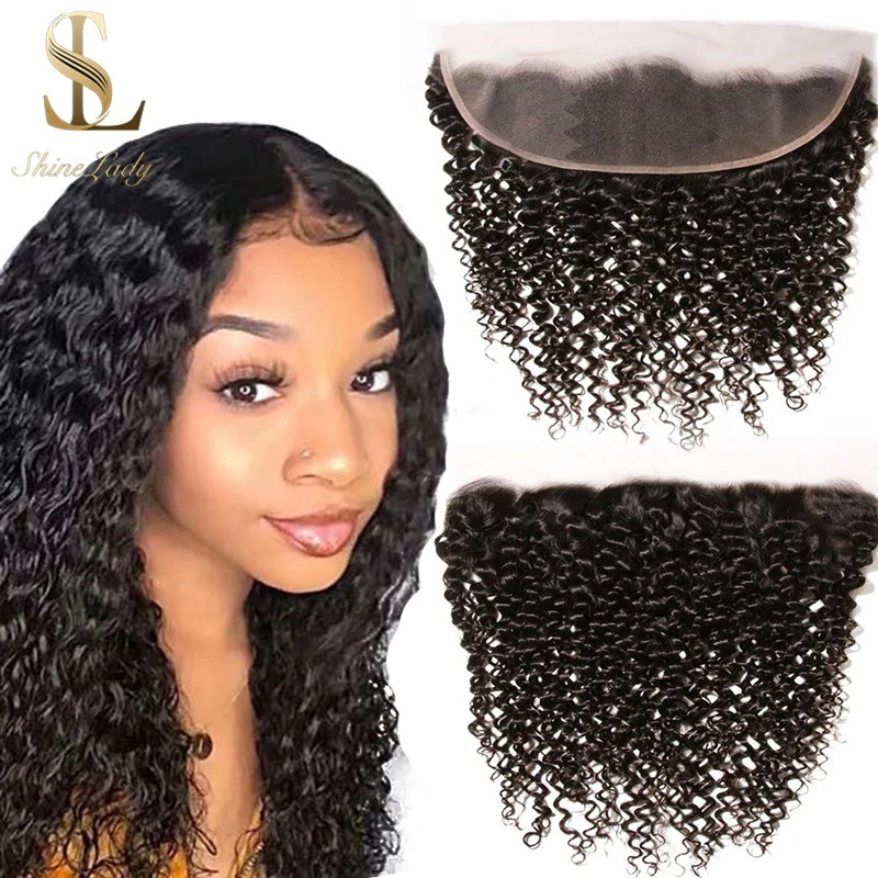 Shinelady Jerry кудрявые кружевные волосы с фронтальным бразильским Remy человеческие