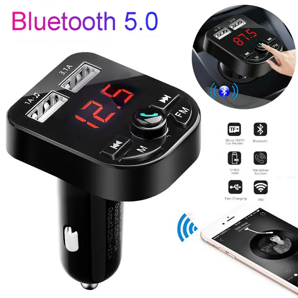 FM передатчик Bluetooth автомобильный комплект MP3-плеер светодиодный двойной USB 4.1A автомобильное зарядное устройство дисплей напряжения Micro SD TF воспроизведение музыки