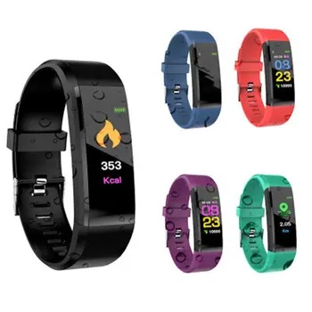 

Fitness Band 115Plus Health Bracelet Heart Rate Blood Pressure Smart Band Fitness Tracker Smartband Wristband for Men Women Kids