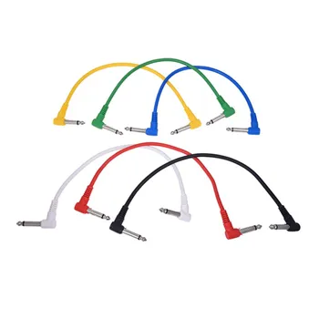 

6X 1/4" to 1/4" Bass Guitar Effects Pedal Audio Patch AMP TS Cable Cord 90°