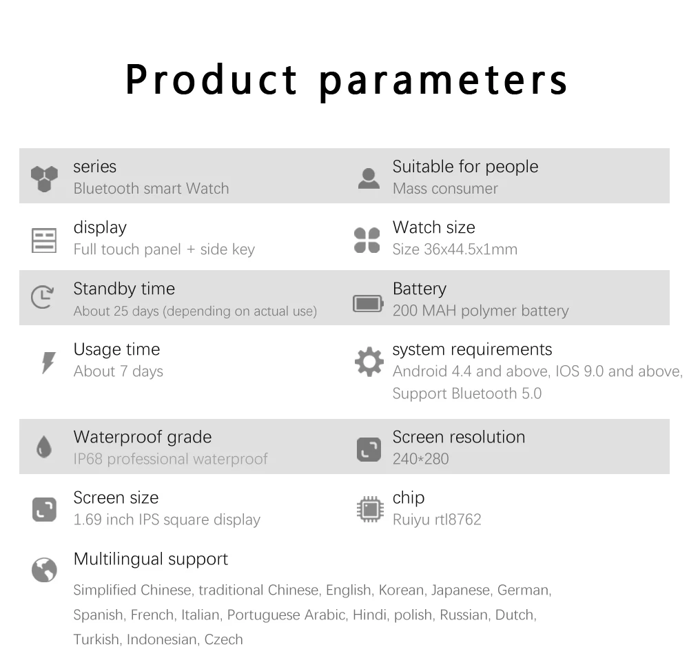 E21 Bluetooth Smart Watch Men Women Blood Pressure Heart Rate Monitor Sport Smartwatch Fitness Tracker PK Xiaomi Redmi Watch 2