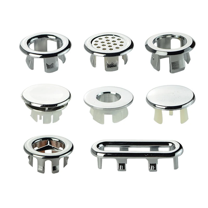 Sink Overflow Cover Bathtub Sink Ring Plastic Silver Plated Decoration Bathroom Ceramic Basin Overflow