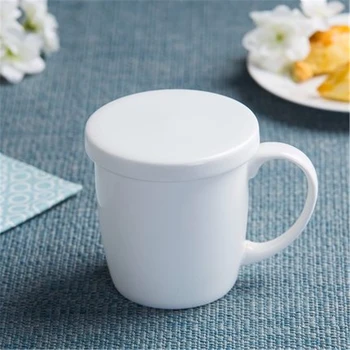 

White Ceramic Coffee Mug Cup Gift With Lid Fincan Art Supplies Fincans Cup Tea Tumbler Brief Porcelain Mugs Cup Stocked LZI127