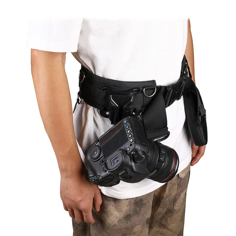 Multi-function Photography Adjustable Waist Strap Waistband Belt With D-Rings For Hanging Tripod Camera Photography Outdoor Acce