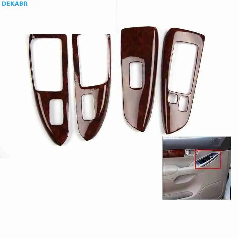 Для Toyota Prado 2003-2009 LC120 четыре части из красного дерева инструментальный центр вентиляция кондиционер выпускные отверстия хромированная отделка