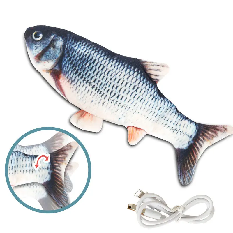 Pet Soft Electronic Fish Shape Cat Toy Electric USB Charging 