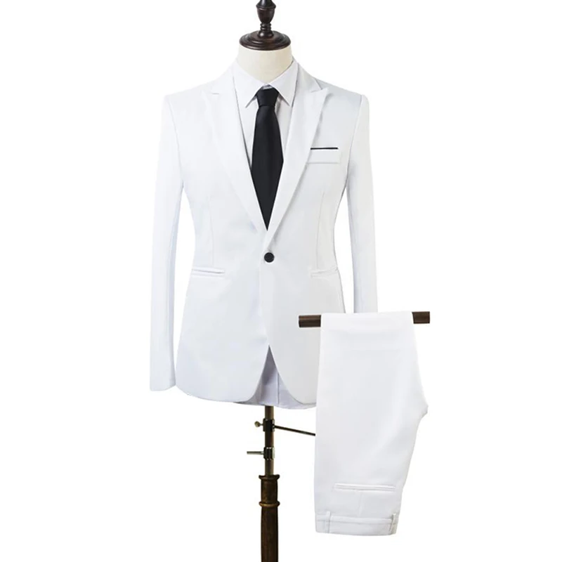 2 шт. Мужской приталенный деловой смокинг, пиджак, брюки, вечерние, на свадьбу, выпускной, JL