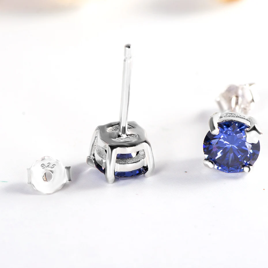 Kuololit Tanzanite Gemstone Stud Earrings for Women Solid 925 Sterling Silver Wedding Handmade Jewelry Fashion Gift For Girl New - Image 4