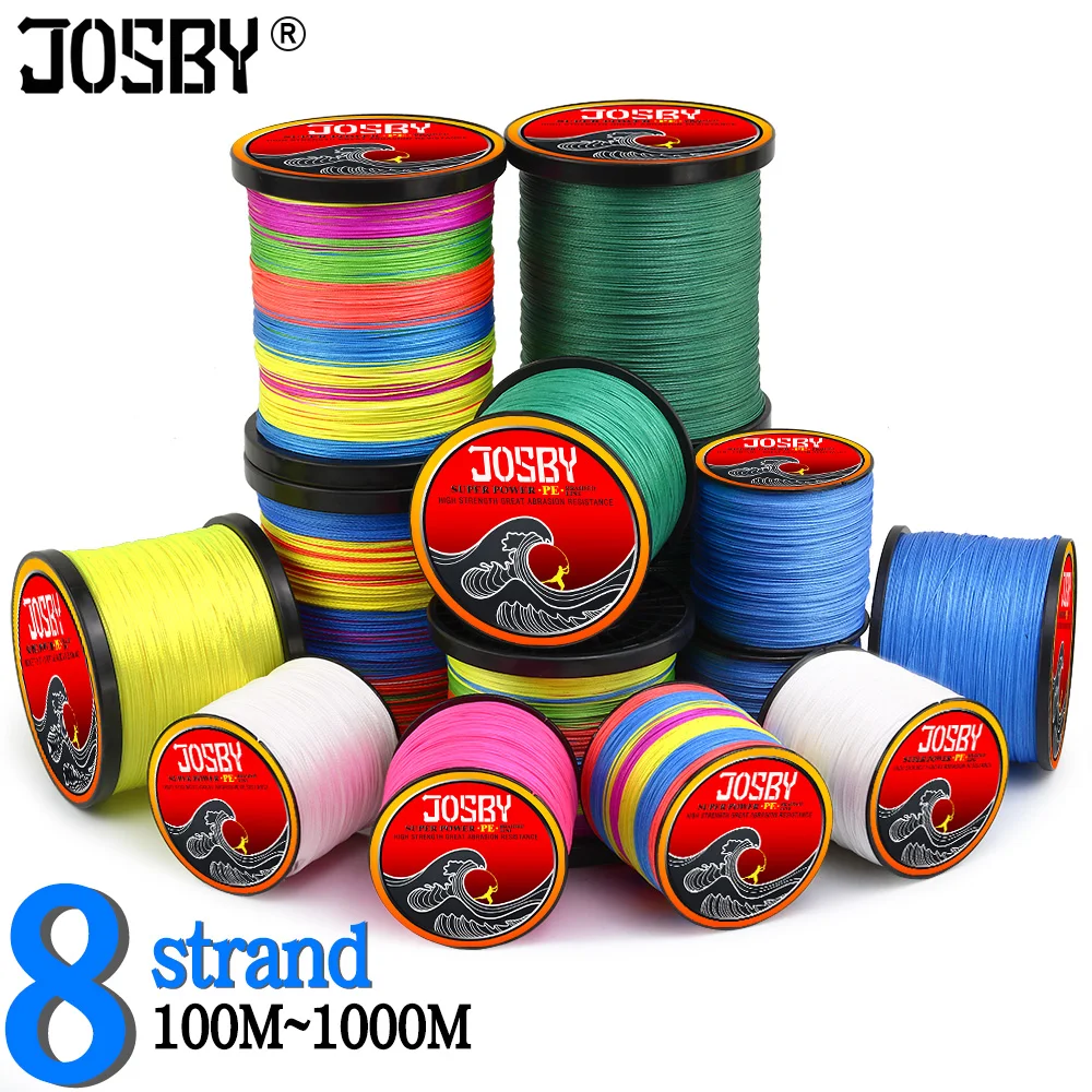 JOSBY рыболовная леска для ловли нахлыстом 8 нитей ПЭ карпа плетеная многонитевая
