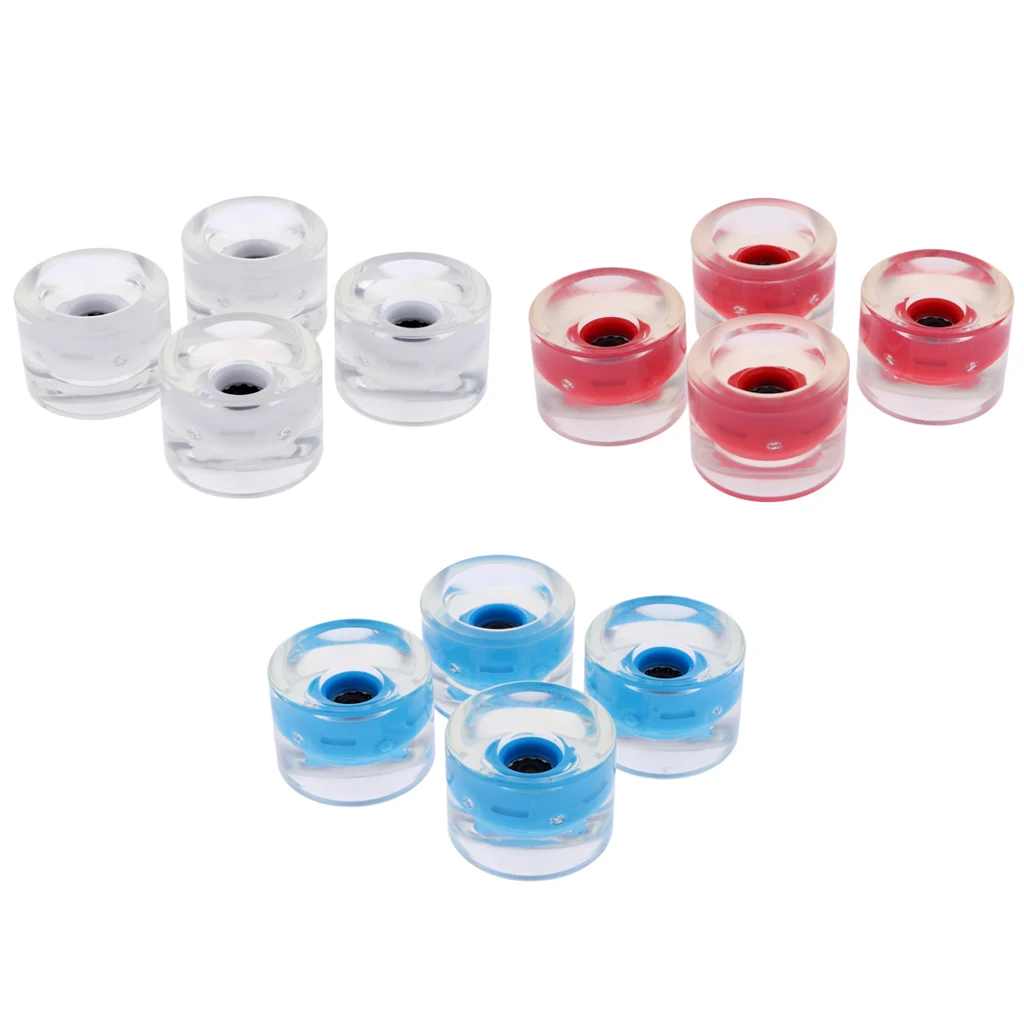 12pcs Skateboard Longboard Wheels Replacement Flashing Light Up with Magnetic Core Glow at Night Bearing Wheels 70mm