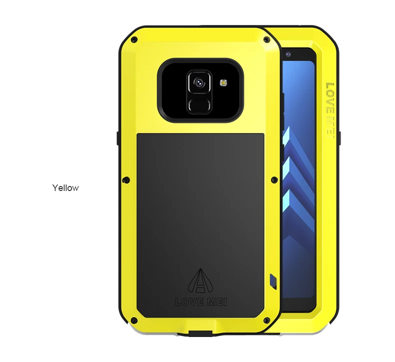 LOVE MEI Case For Samsung Galaxy A8 A8Plus Shockproof Full Body Protect Armor For Samsung A8 Plus+Gorilla Glass Screen