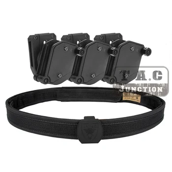

IPSC Magazine Holster USPSA IDPA Competition High Speed Shooting Inner & Outer Belt w/ 3 x Multi-Angle Speed Pistol Pouch BK Mag