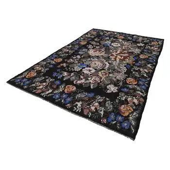 

232x340 Cm Black Handmade Vintage Moldovan Rugs Rug-8x11 Ft