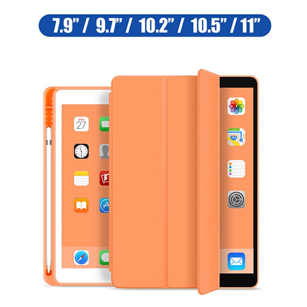 

Case for 2019 iPad 10.2 7th 2018 2017 9.7 Mini 4 5 2020 Pro 11 10.5 Air 3 Smart Cover with Pencil Holder iPad 5th 6th Generation