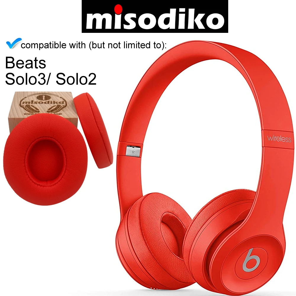 Misodiko наушники-амбушюры Комплект подушек для Beats by Dre Solo 3, Solo 2 проводные/беспроводные Накладные наушники, сменные амбушюры