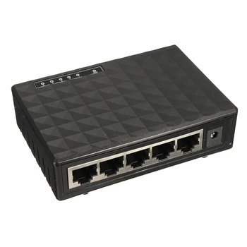 

5 Ports Portas Gigabit Mini Network Switch 1000mbps Ethernet Smart Switcher High Performance With Us Power Supply Adapter(US Plu