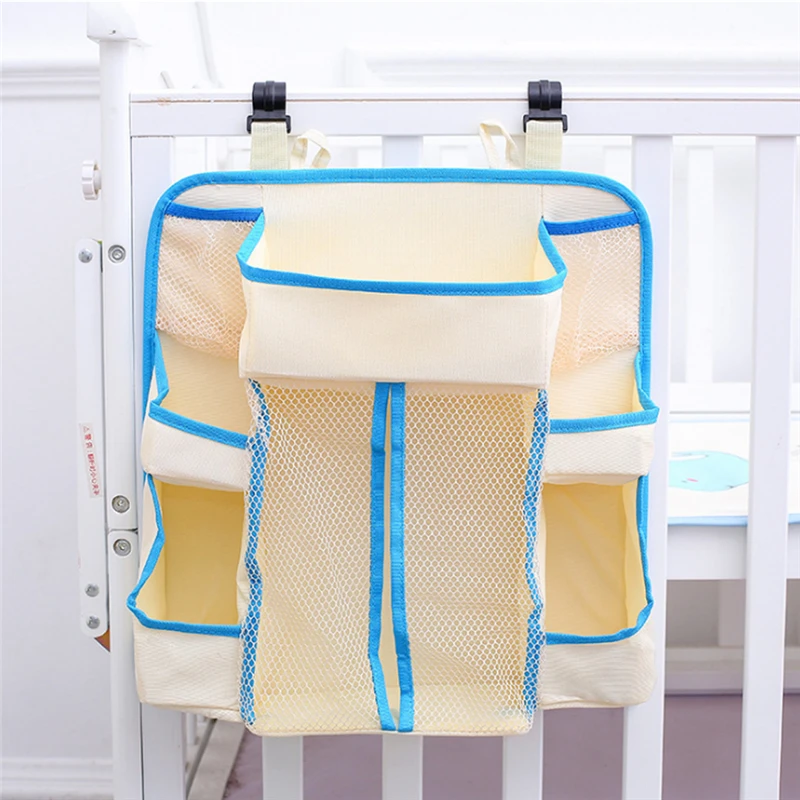 Portable Baby Bed Hanging Storage Bag Bedside Organizer Infant Crib Bedding Set Waterproof Toy Diapers Pocket