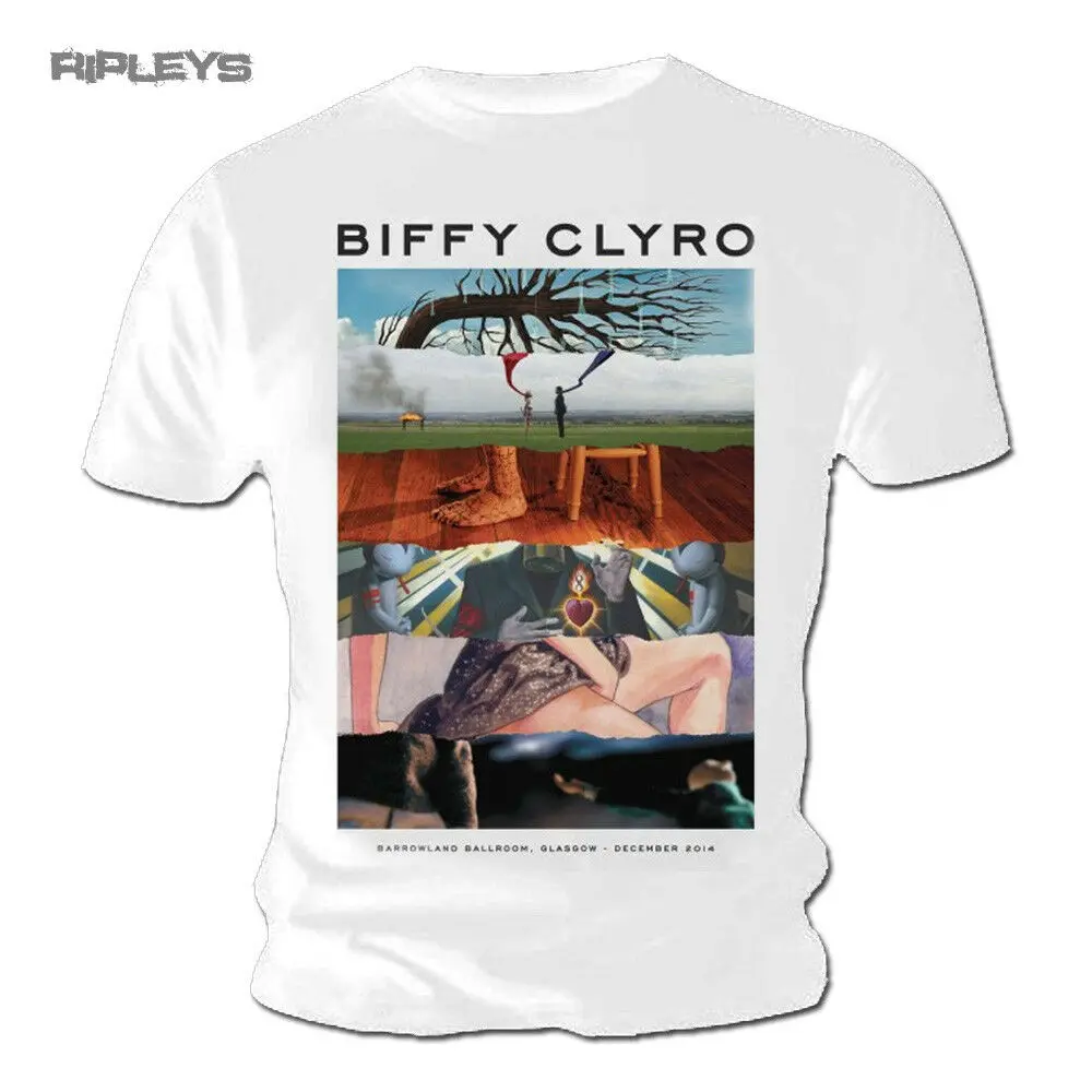 Official T Shirt BIFFY CLYRO White Album Montage Rip All Sizes |