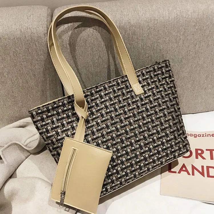 

2019 New Style Hand Large Bag Casual Fashion Shoulder Oblique Large-Volume WOMEN'S Bag Color Stripes Joint Different Size Bags