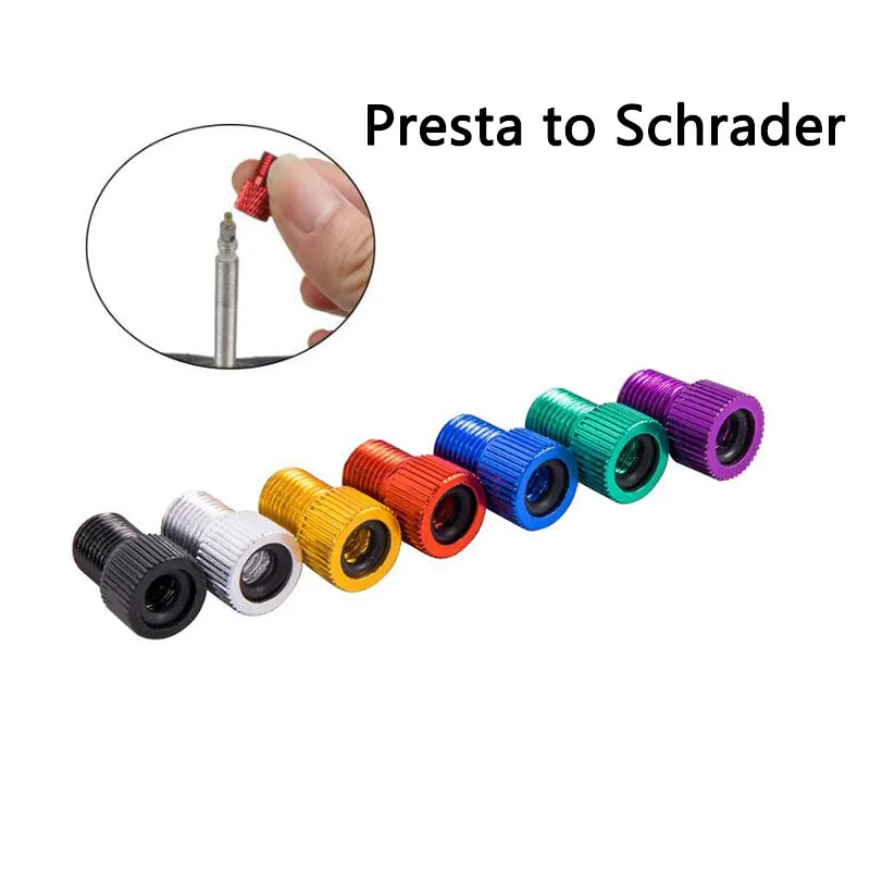 

10 Colors Bicycle Valve Road Bike Presta To Schrader Valve Converter Adapter FV Converter AV Road Bike Valve Adapter