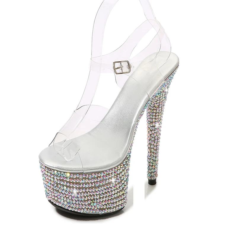ตัวเลือกสินค้า รองเท้าส้นสูงแพลตฟอร์ม งานแต่งงาน เซ็กซี่ Rhinestone