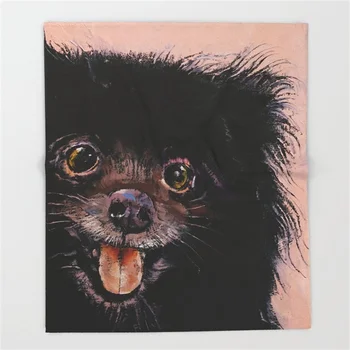 

Black Pomeranian Throw Blanket Warm Microfiber Sofa Bedding
