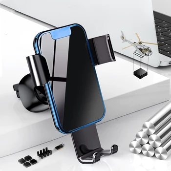 

Mirror navigation mobile phone bracket air outlet gravity vehicle bracket
