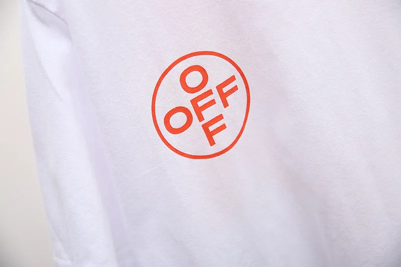 OFF-WHITE Orange линия сканирования OW Мужская парная футболка с коротким рукавом