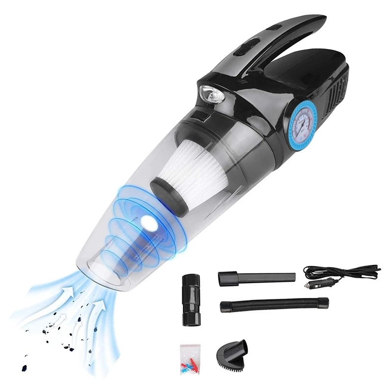 US $30.38 Car Vacuum Handheld Pointer Tire Inflator For Cars Air Compressor With Led Light Portable Vacuum Cleaner For Tires