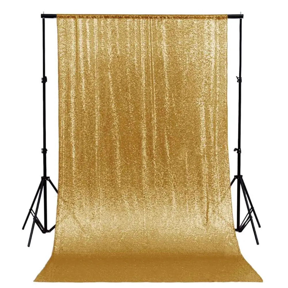 

Shinybauty Dark Gold Sequin Backdrop Glitter Curtains Mermaid Backdrops With Curtain Royal Party Decoration-M190810