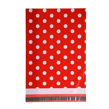 

50Pcs Printing Personalized White Wave Dot Packaging Express Link Bag Thickened Waterproof Degradable Mailing Bag Red