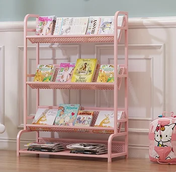 

Nordic simple bookshelf floor to floor simple bedroom books, newspapers and magazines storage rack kids furniture wall shelves