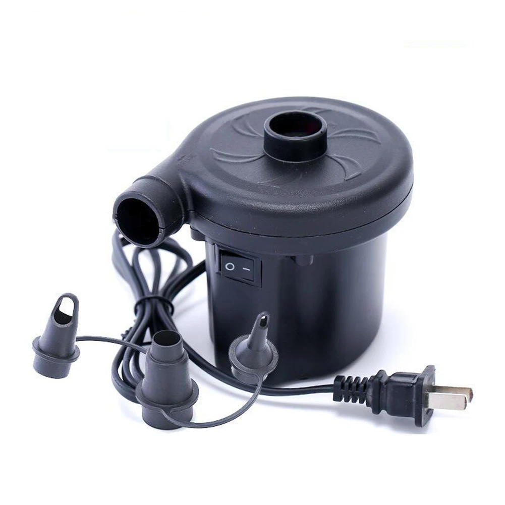 Electric Air Pump Inflator for Inflatables Camping Bed Pool 240V/12V Home Black 