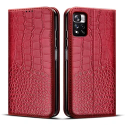 Luxurious Leather Flip Wallet Case for Xiaomi Redmi Note 11 Series (Red)