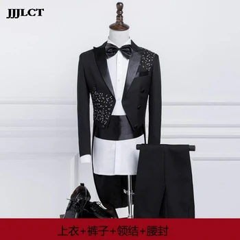 

European and American style 2019 new suit costumes ceremonies command dress tuxedo men's self-cultivation sequins hosted suit