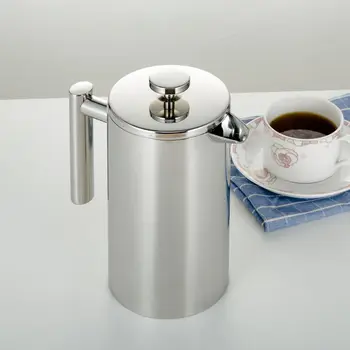 

French Press Coffee Maker Stainless Steel Coffee Percolator Pot Double Wall Manual Coffee Containers With Strainer Coffeeware