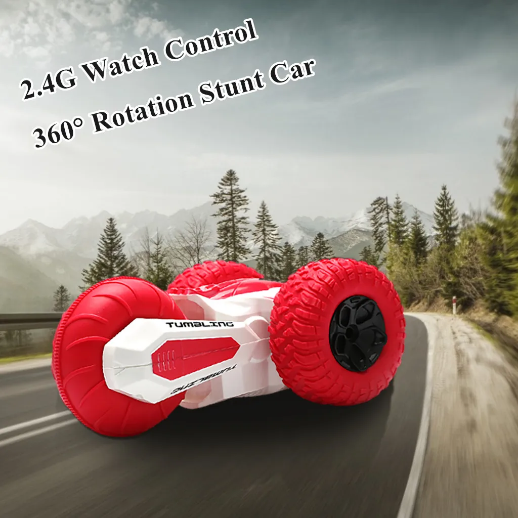 2,4G Смарт-часы с управлением 360 ° вращающийся прыгающий трюк внедорожный автомобиль детская игрушка трехколесный самосвал трюк автомобиль специальный подарок