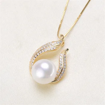 

Silvery Pearl Pendant Accessories DIY Jewelry S925 Sterling Silver Pendant Jewelry Making For Women Vintage Fashion