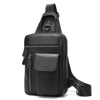 

Leisure Men's Leather Crossbody Bag Genuine Leather Shoulder Bag Crossbody Zipper & Hasp Mini Crossbody Bag For Men