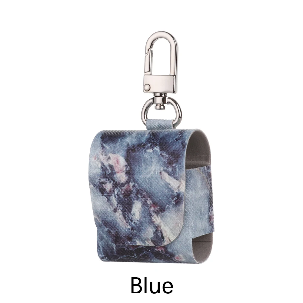 blue 1 шт. роскошный наушники из искусственной кожи чехол с мраморным рисунком Защитный чехол для Apple AirPods 1 2 Беспроводной наушники зарядный чехол - Цвет: blue