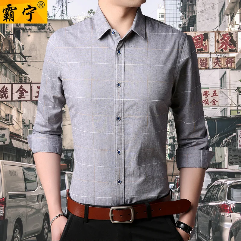 

Middle-aged Men Thin Long-sleeved Shirt 2018 Spring And Autumn Daddy Clothes Casual Shirt Men'S Wear Loose Tops