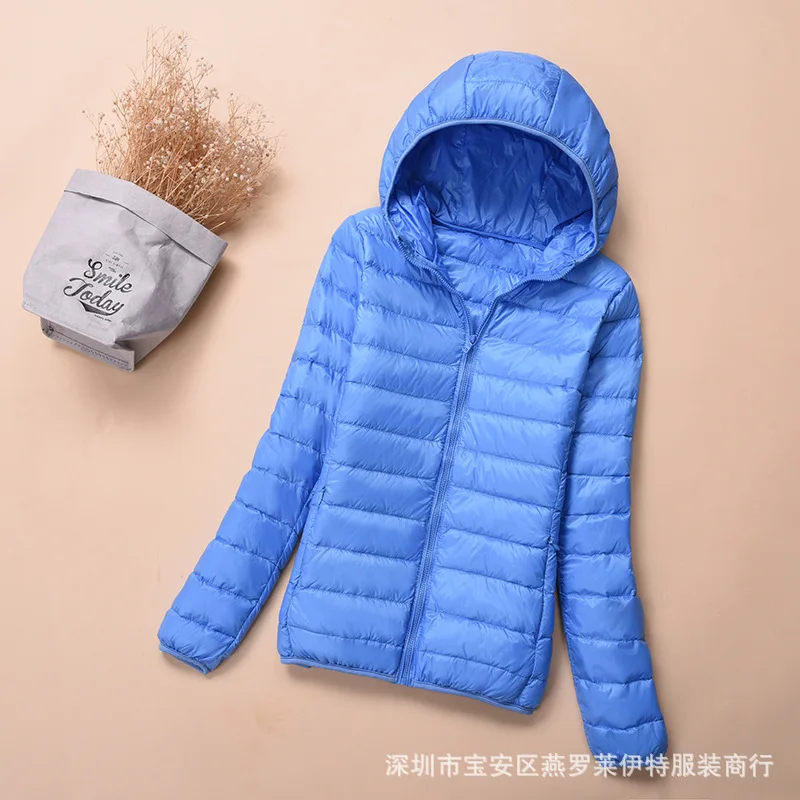 Thin down Jacket Women's Short Stand Collar Hooded Korean-style Autumn And Winter WOMEN'S Coat Low Price Promotion