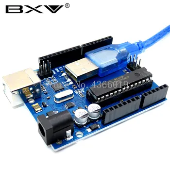

10set UNO R3 Mega328P ATMEGA16U2 Development Board with USB Cable UNO R3 (with logo) for Diy Starter Kit