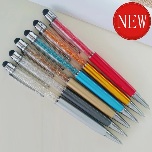 Crystal Pen Diamond Ballpoint Pens Stationery Pen Oily lovely Multi-color  Metal Pen Diamond Ballpoint Pens Gold 