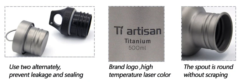 Tiartisan 750 мл, Спортивная бутылка, кружка для путешествий из чистого титана, идеально подходит для занятий спортом на открытом воздухе, кемпинга, пеших прогулок, велоспорта, фитнеса Ta8389