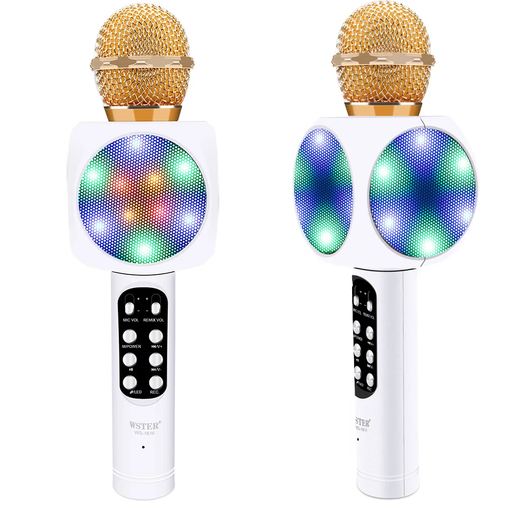 IMice WS 1816 беспроводной Bluetooth караоке микрофон K песня Карманный динамик для iPhone/Android
