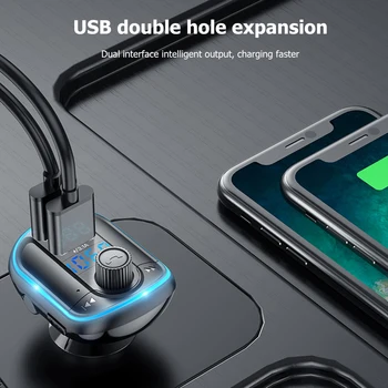 

USB Charger Car Accessories Handsfree FM Transmitter Bluetooth Hands Free Car Kit MP3 Player QC3.0 USB Charger